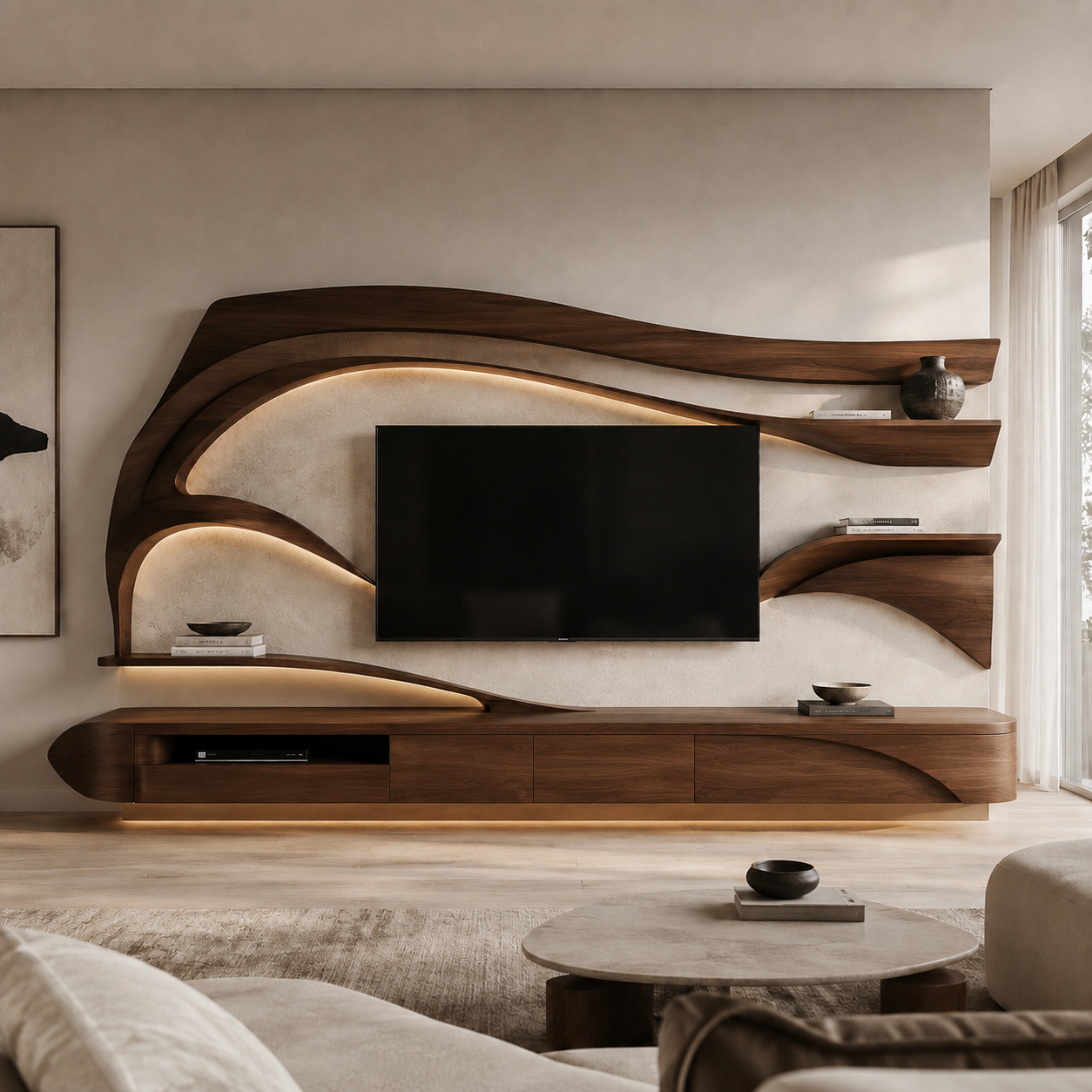 Sorello Live Edge Solid Wood TV Stand For Living Room