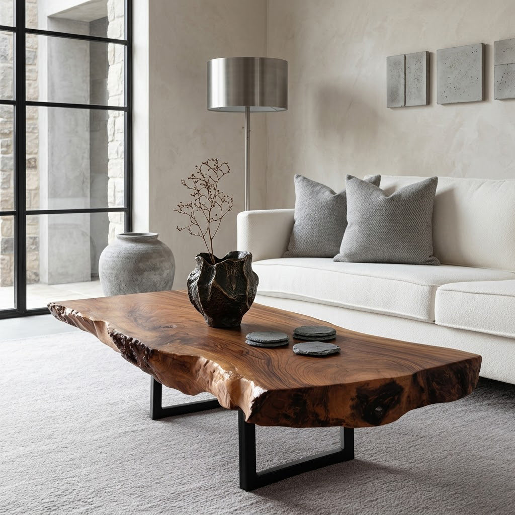 Vireon Slab Live Edge Solid Wood Coffee Table