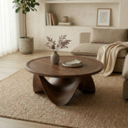 Ondara Fluid Base Solid Wood Coffee Table