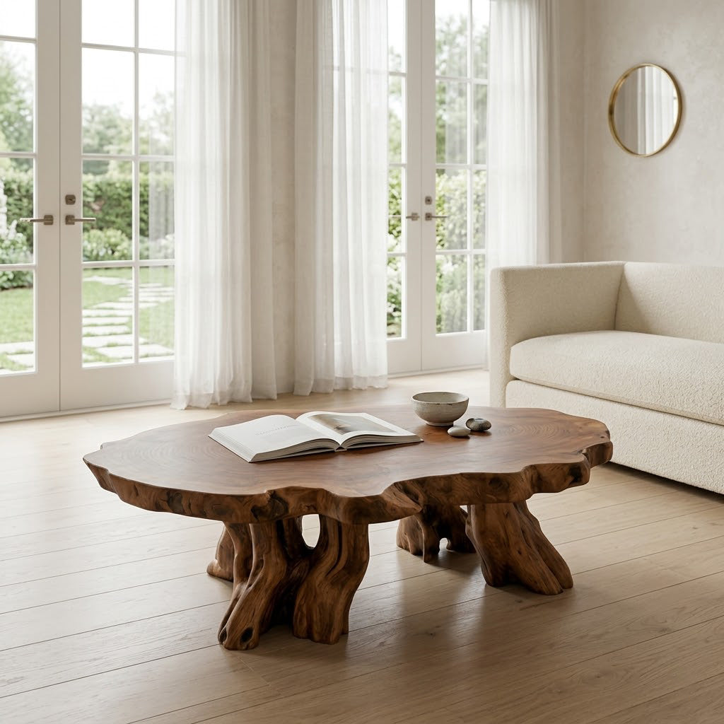 Elden Root-Base Live Edge Solid Wood Coffee Table