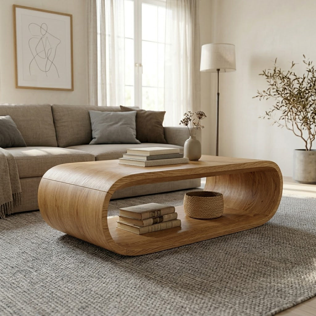 Orbital Continuous Loop Solid Wood Coffee Table