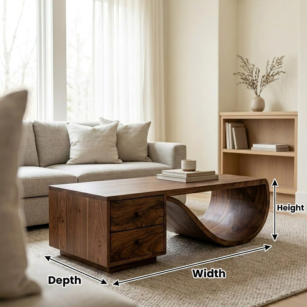 Curva Ribbon Solid Wood Coffee Table