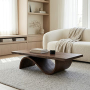 Curvilinear Wave Solid Wood Coffee Table