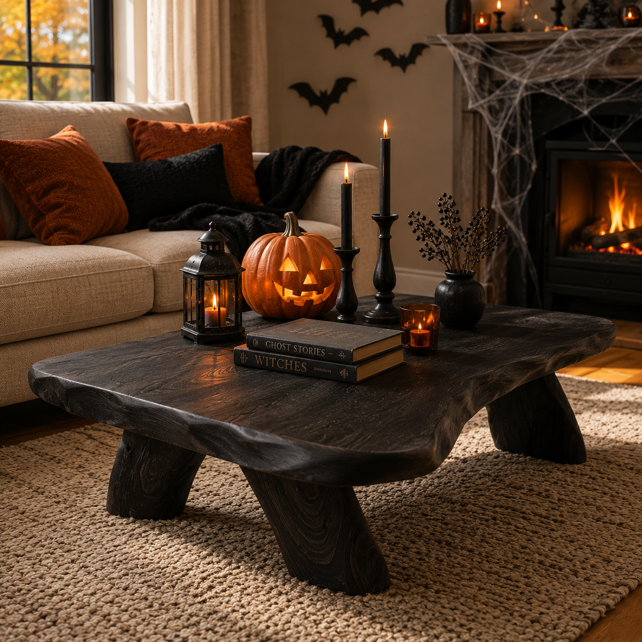Arvion Thick Slab Solid Wood Coffee Table For Living Room