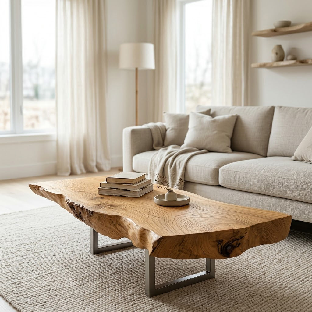 Vireon Slab Live Edge Solid Wood Coffee Table