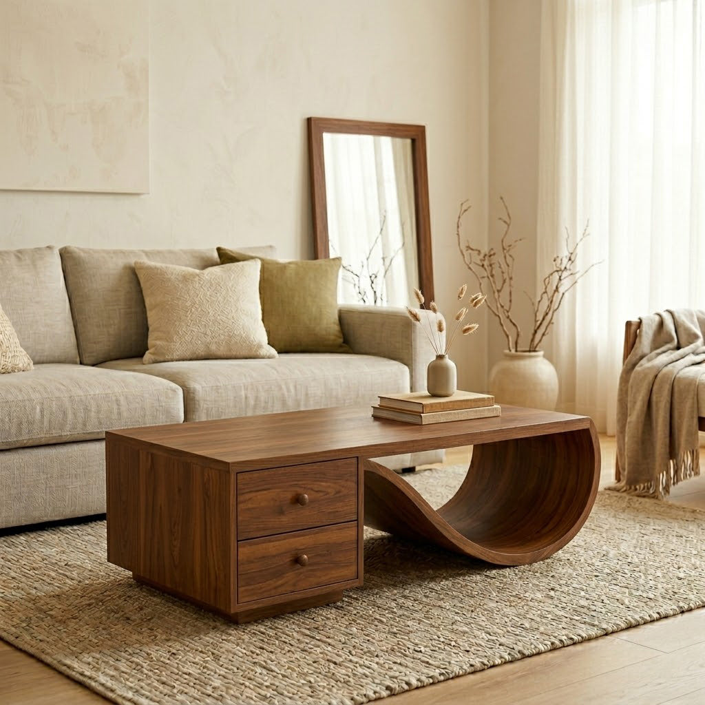 Curva Ribbon Solid Wood Coffee Table