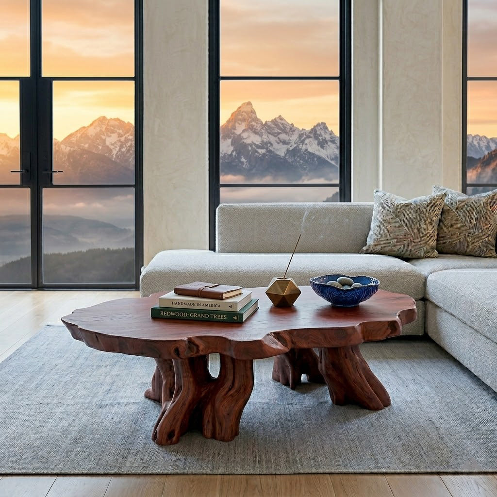 Elden Root-Base Live Edge Solid Wood Coffee Table