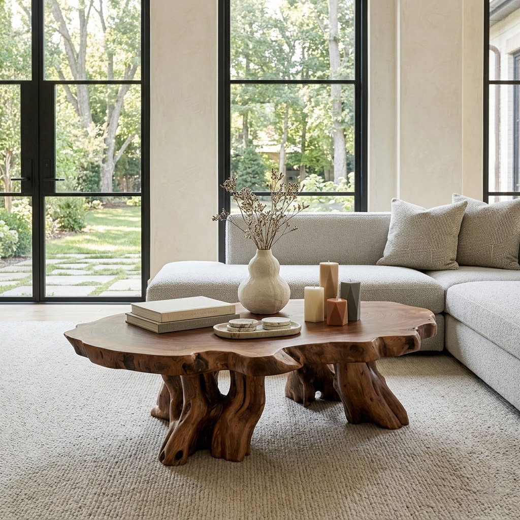 Elden Root-Base Live Edge Solid Wood Coffee Table