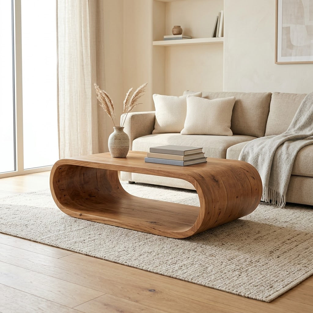 Orbital Continuous Loop Solid Wood Coffee Table