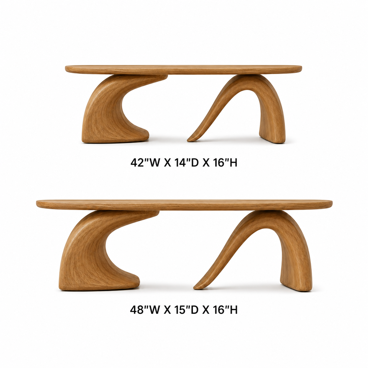 Orvado Organic Solid Wood Coffee Table With Shelf For Living Room
