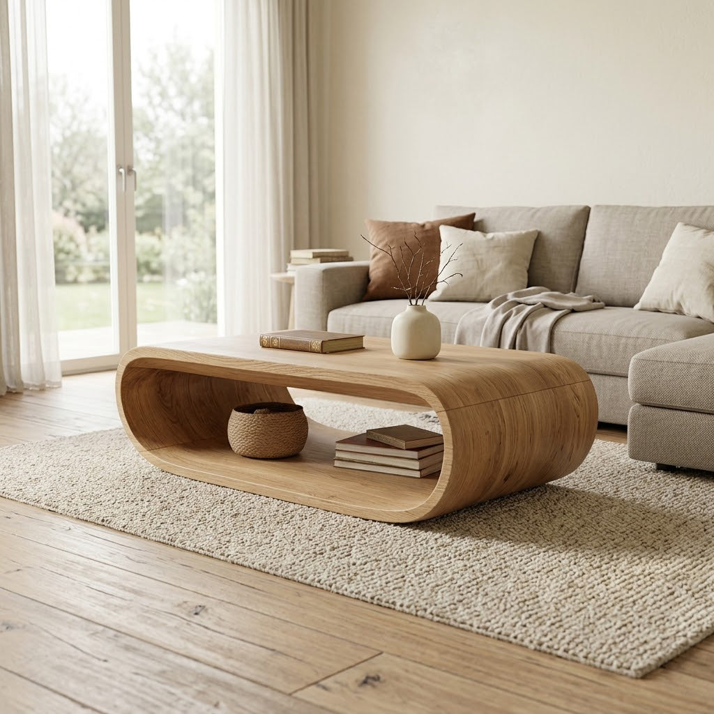 Orbital Continuous Loop Solid Wood Coffee Table