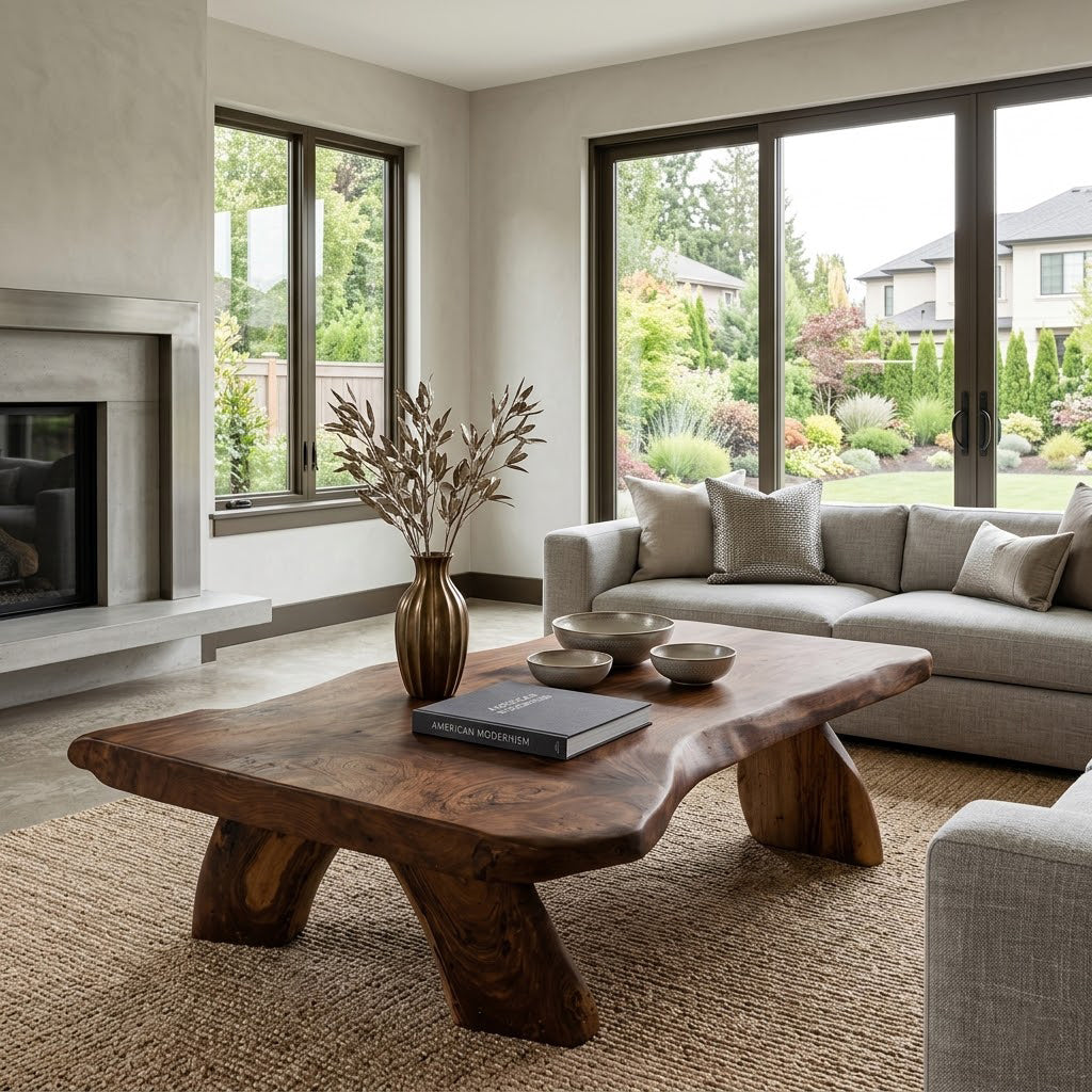 Arvion Thick Slab Solid Wood Low Coffee Table