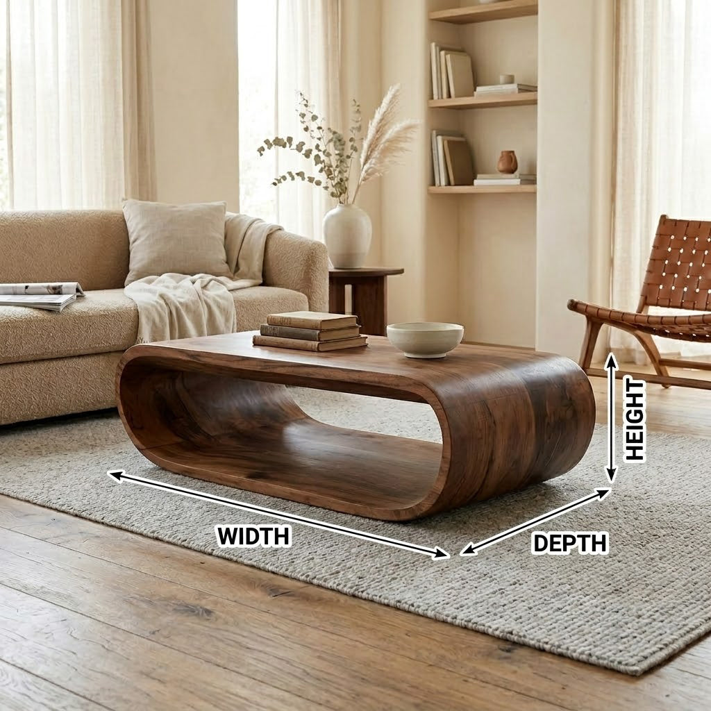 Orbital Continuous Loop Solid Wood Coffee Table