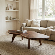 Nyssa Asymmetrical Organic Solid Wood Coffee Table