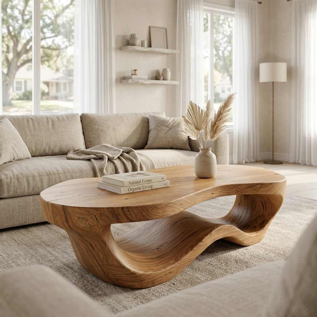 Aervon Fluid Loop Solid Wood Coffee Table