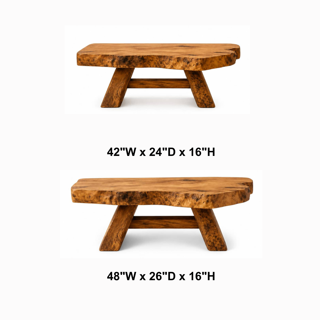 Aethel Live-Edge Solid Wood Coffee Table For Living Room