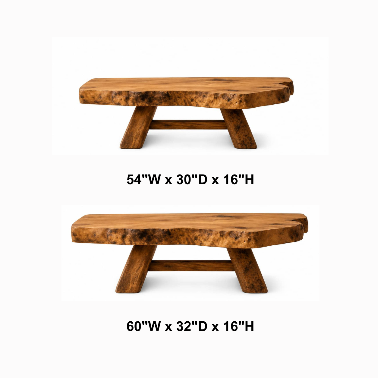 Aethel Live-Edge Solid Wood Coffee Table For Living Room
