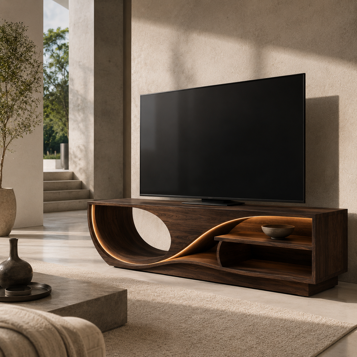 Valden Bold Accent Solid Wood TV Console For Living Room