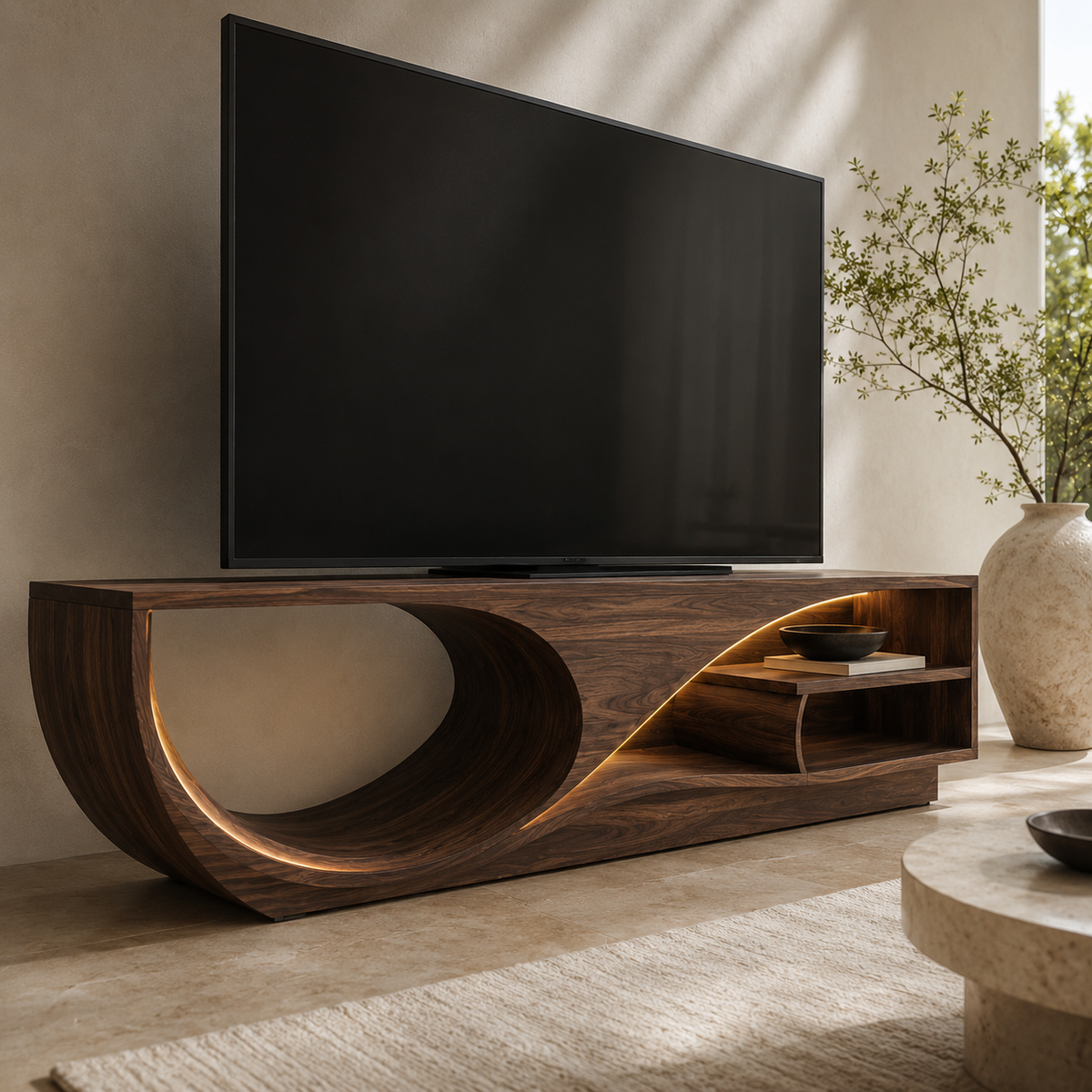 Valden Bold Accent Solid Wood TV Console For Living Room