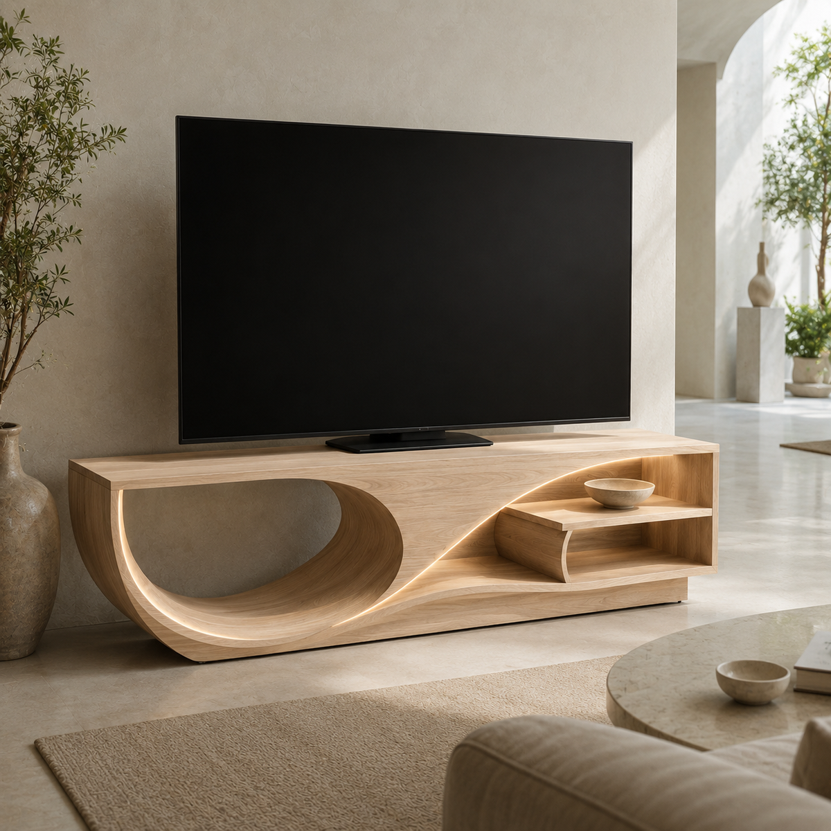 Valden Bold Accent Solid Wood TV Console For Living Room
