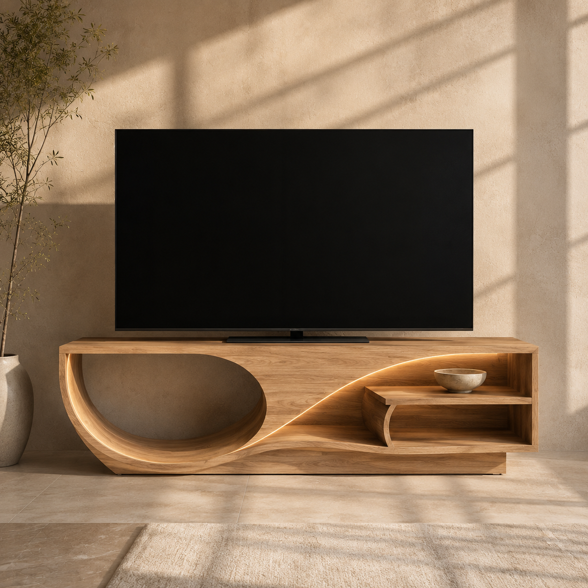 Valden Bold Accent Solid Wood TV Console For Living Room