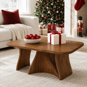 Tidelon Wave Design Solid Wood Coffee Table For Living Room
