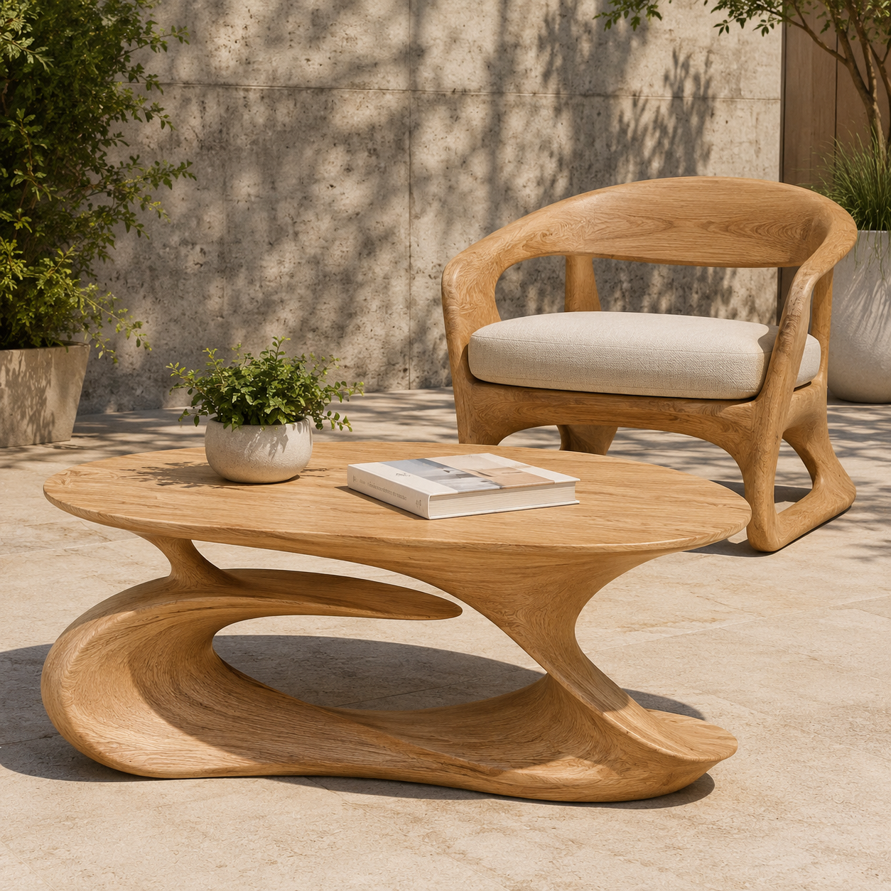 Slatton Round Solid Wood Coffee Table With Shelf For Living Room