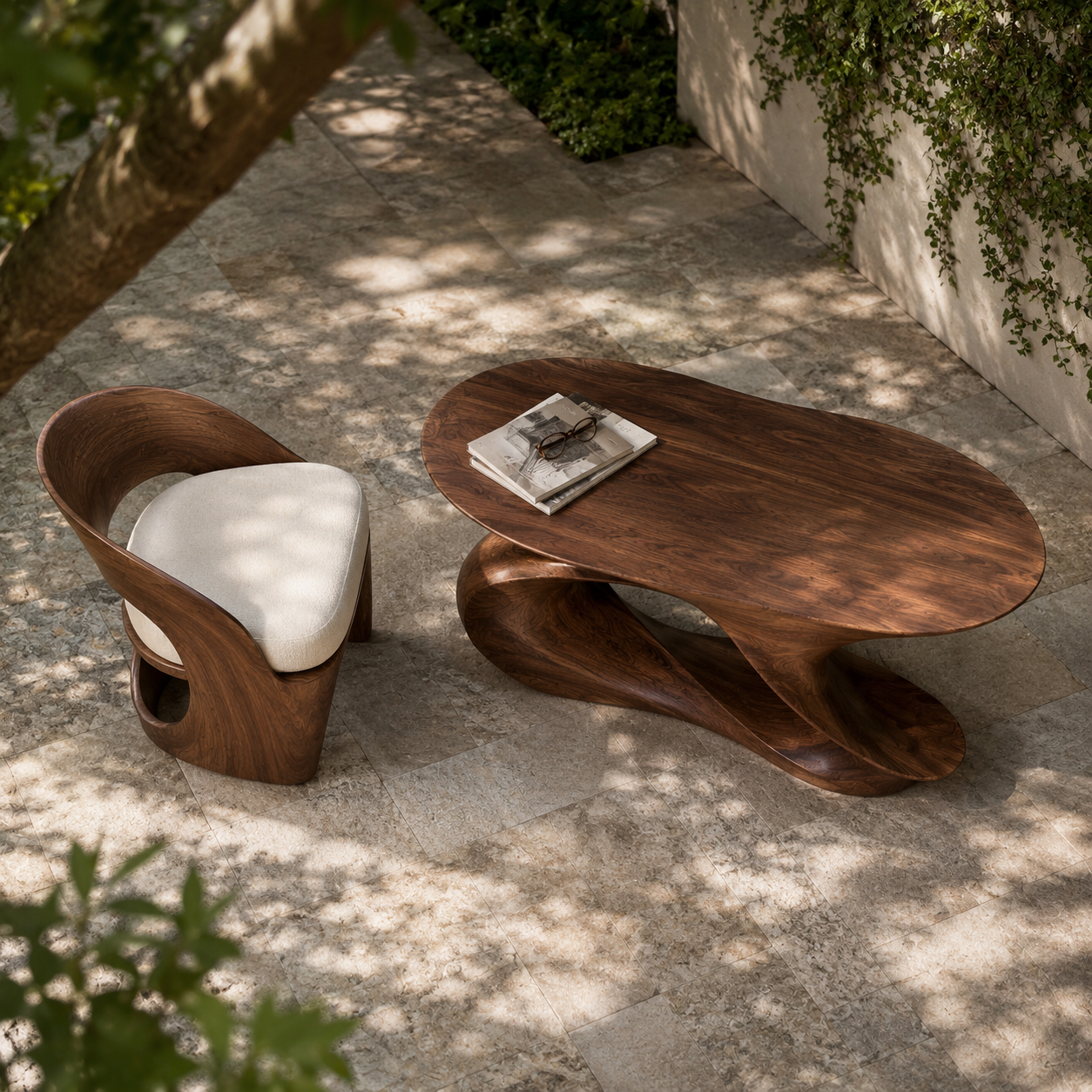 Slatton Round Solid Wood Coffee Table With Shelf For Living Room
