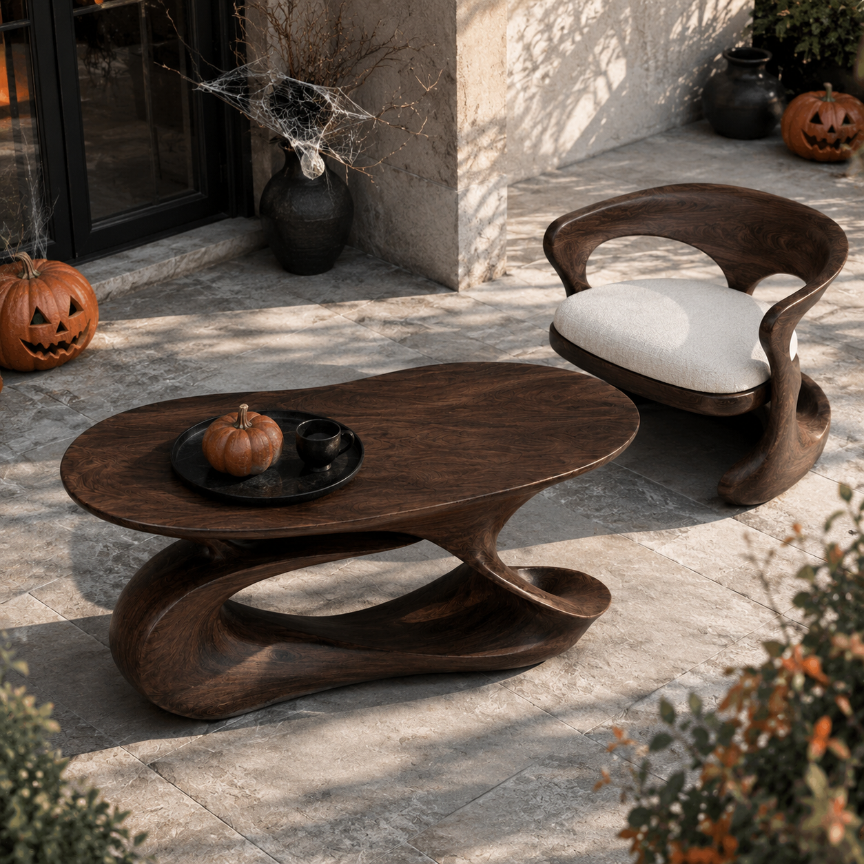 Slatton Round Solid Wood Coffee Table With Shelf For Living Room