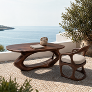 Terrano Organic Edge Solid Wood Coffee Table For Living Room