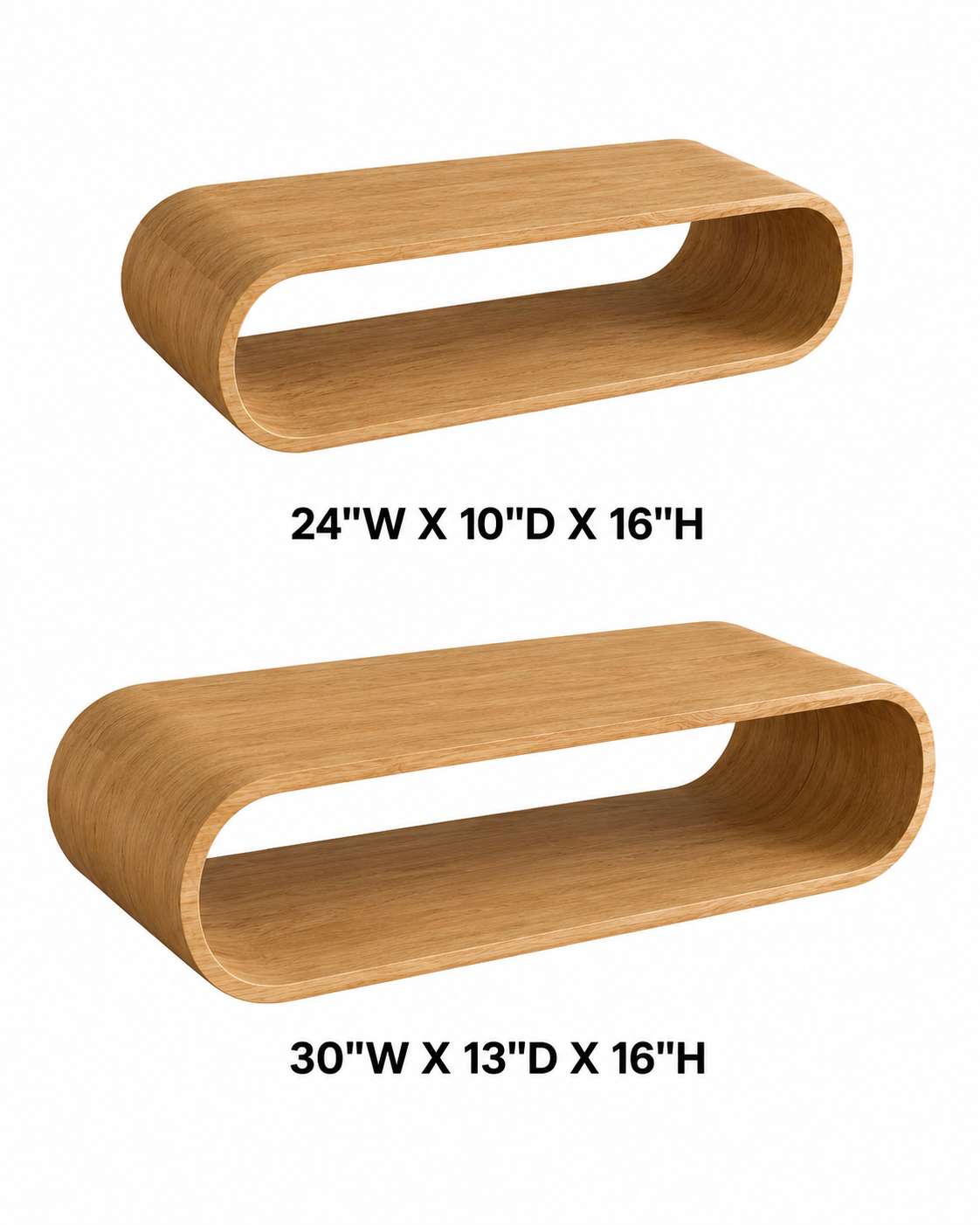 Orbital Continuous Loop Solid Wood Coffee Table For Living Room