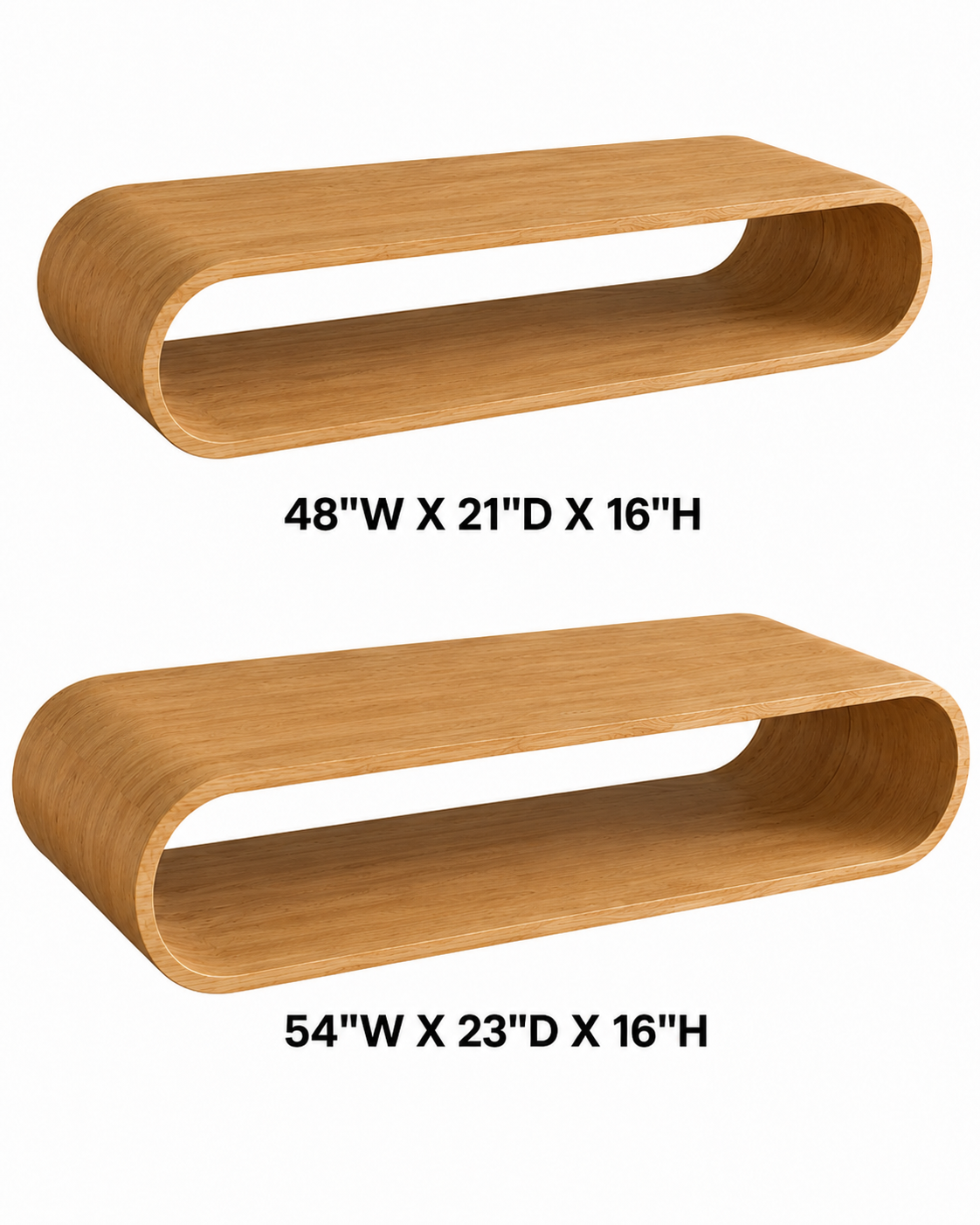 Orbital Continuous Loop Solid Wood Coffee Table For Living Room