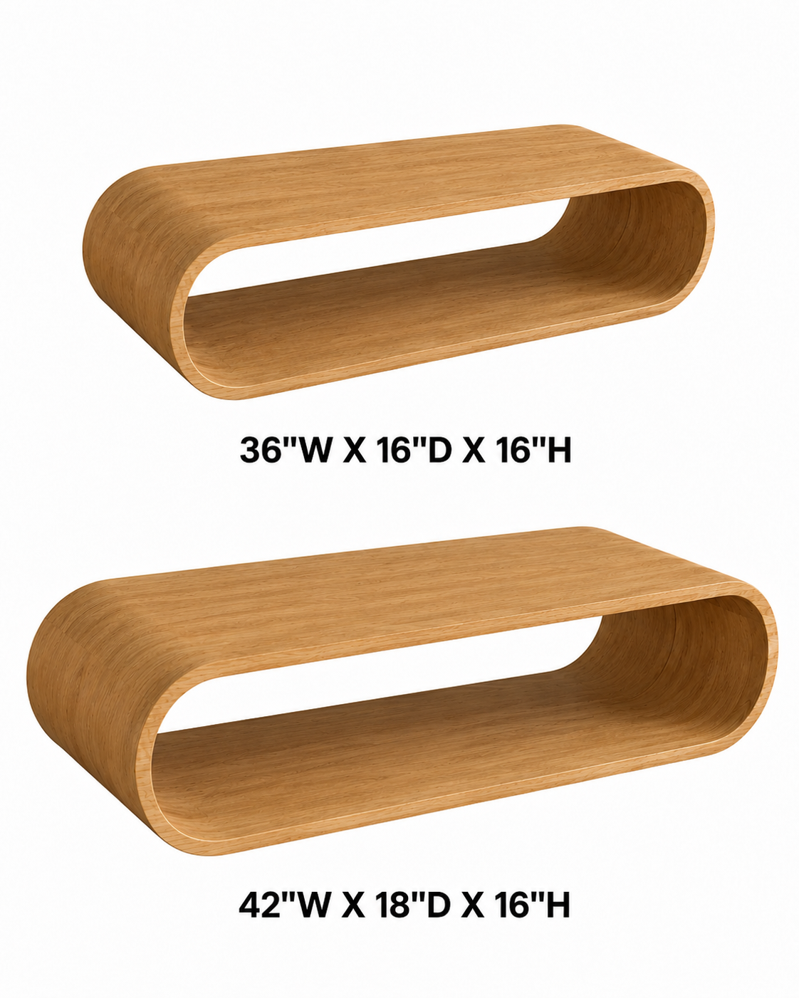 Orbital Continuous Loop Solid Wood Coffee Table For Living Room