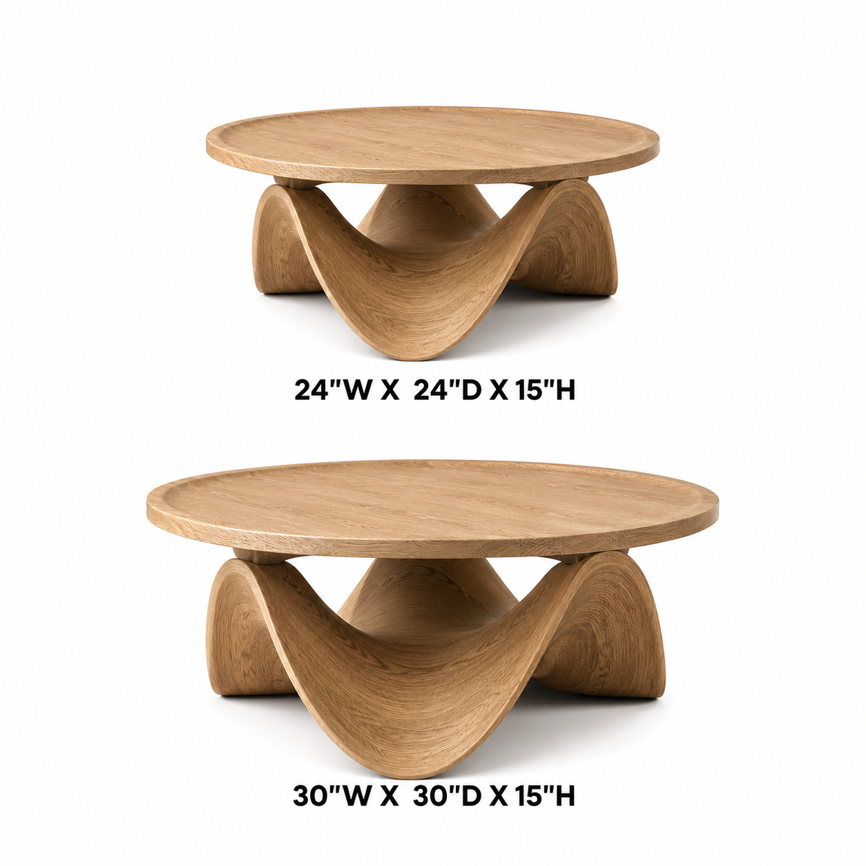 Ondara Fluid Base Solid Wood Coffee Table For Living Room