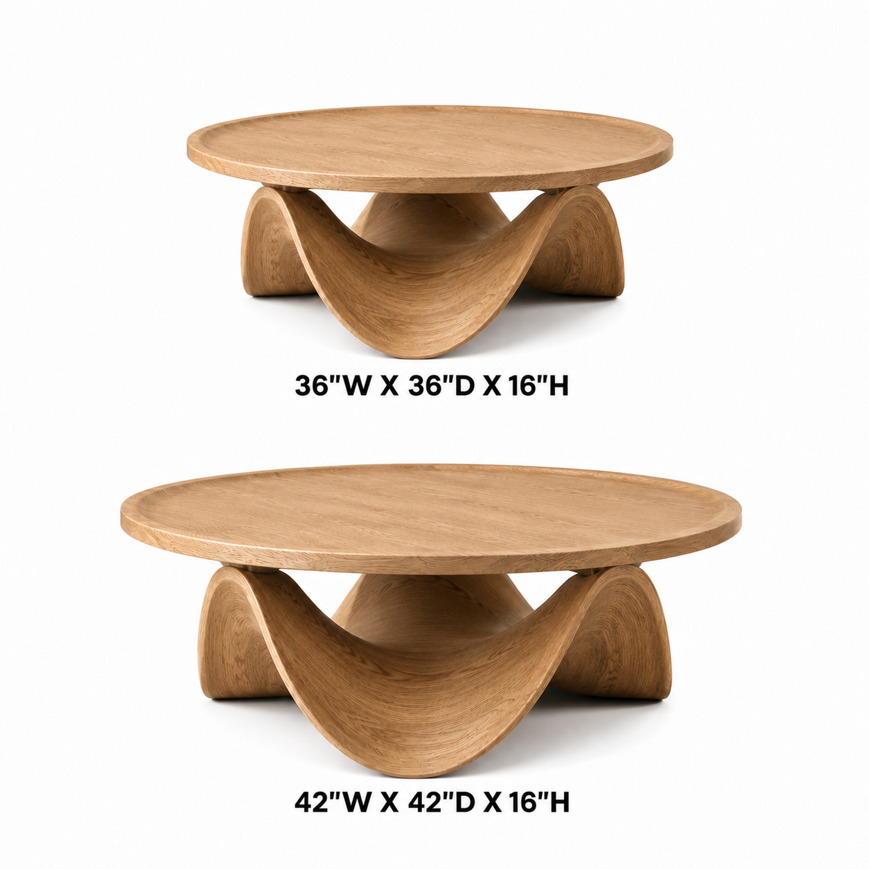 Ondara Fluid Base Solid Wood Coffee Table For Living Room