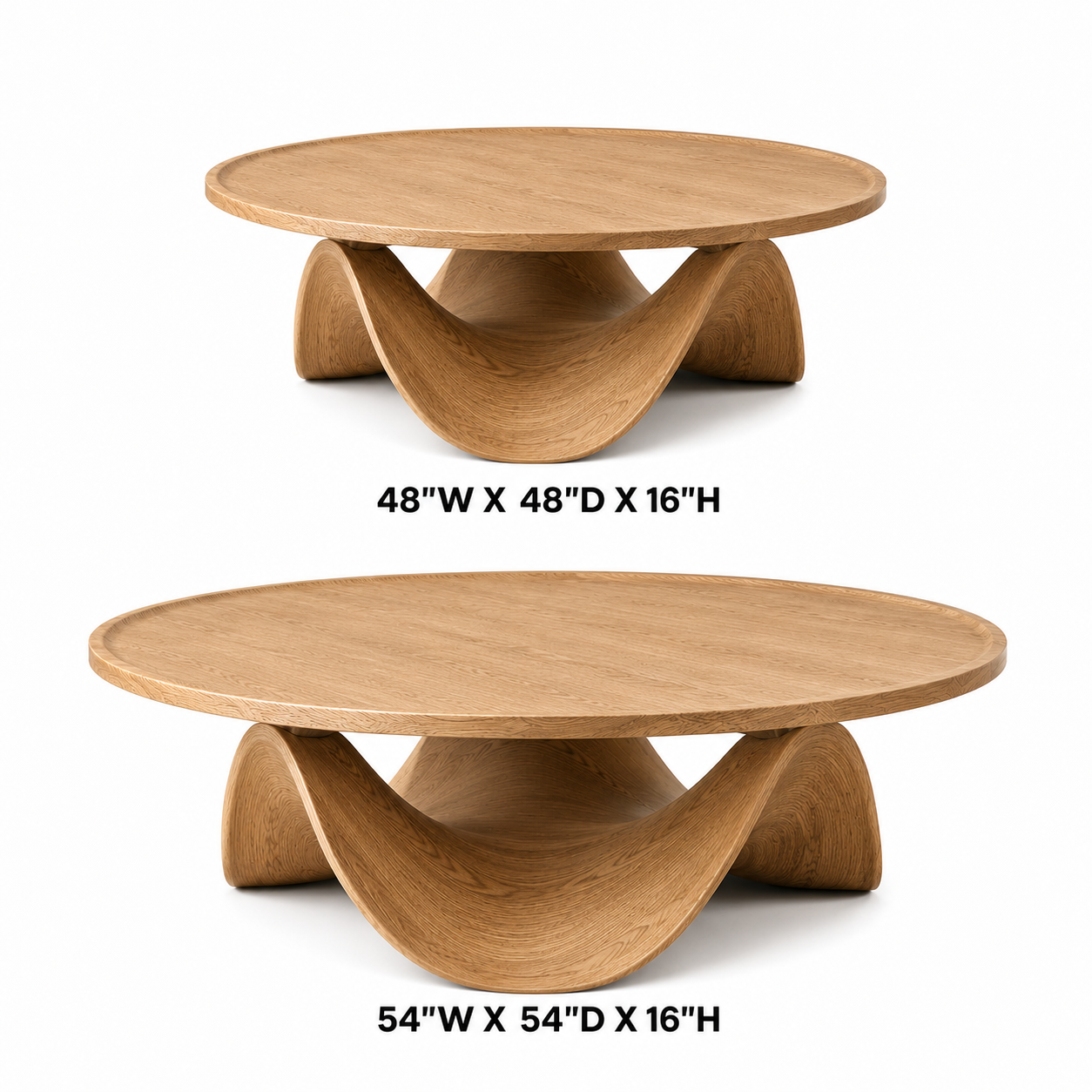 Ondara Fluid Base Solid Wood Coffee Table For Living Room