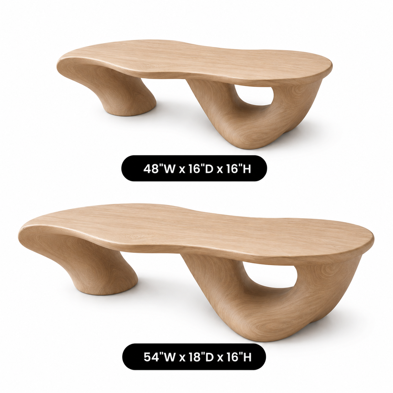 Kelvington Fluid Base Solid Wood Coffee Table For Living Room