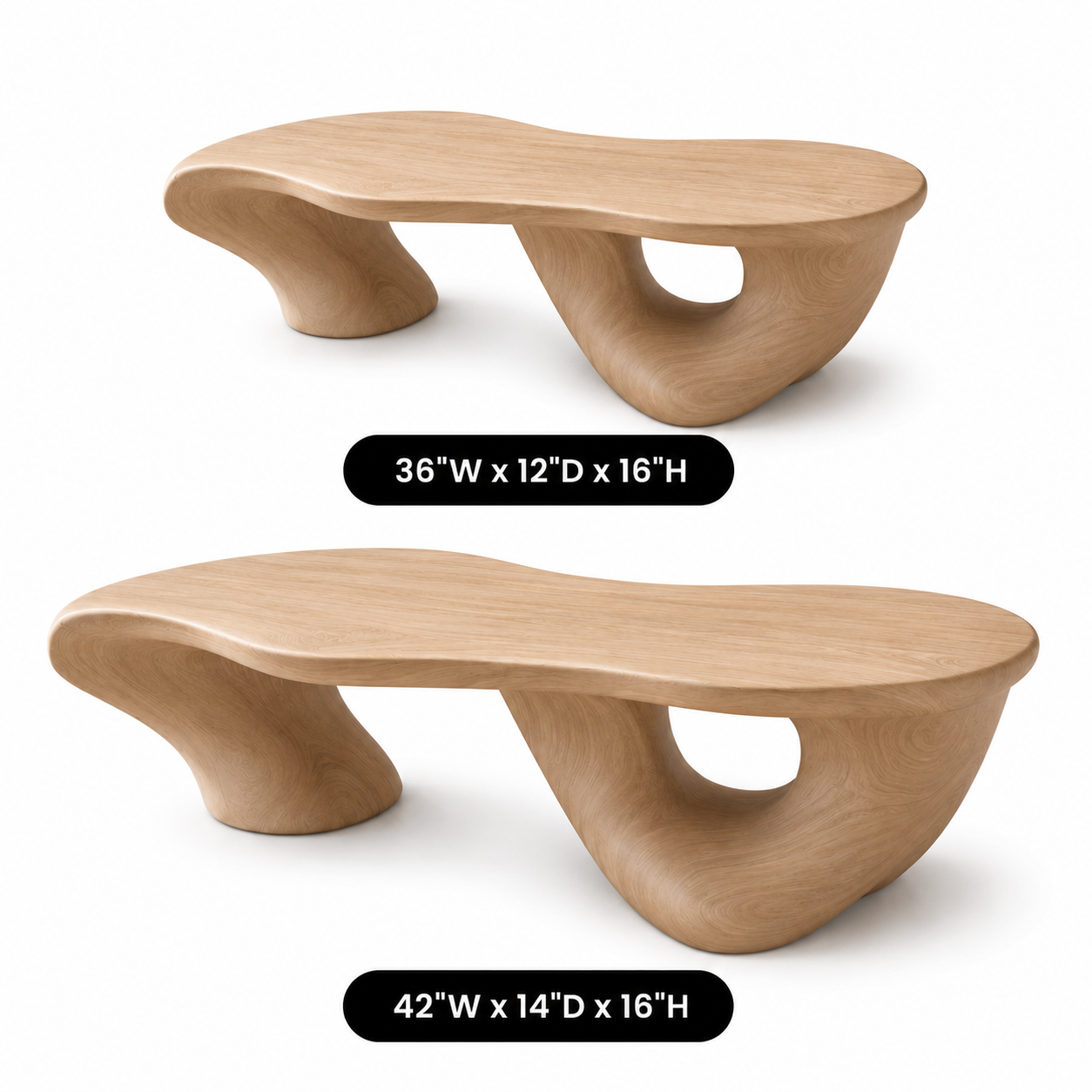 Kelvington Fluid Base Solid Wood Coffee Table For Living Room