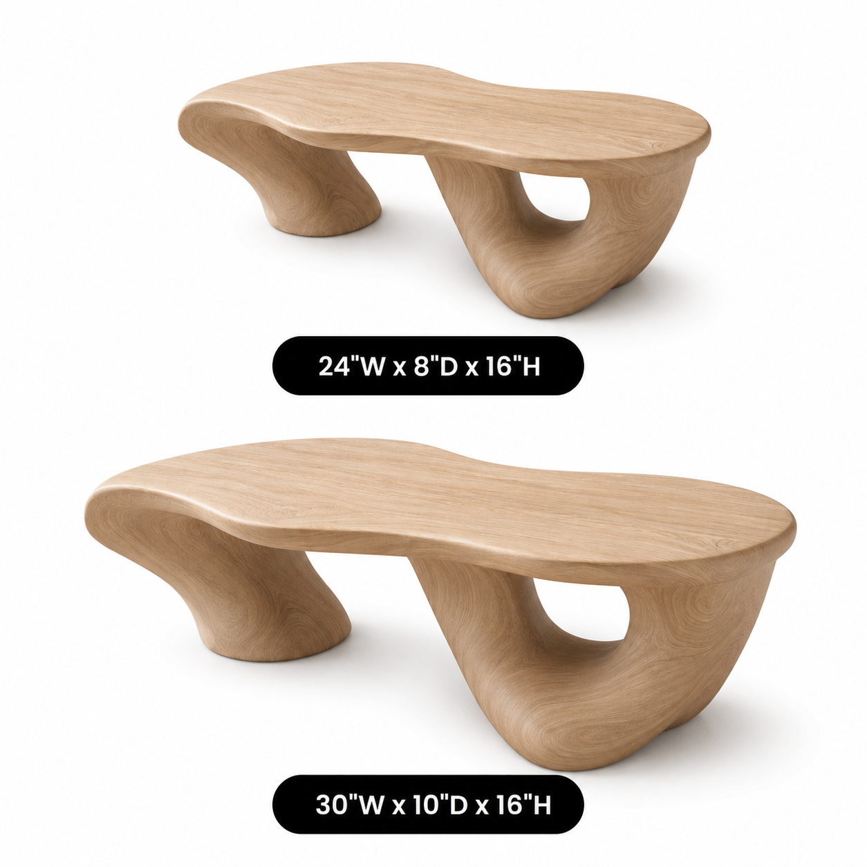Kelvington Fluid Base Solid Wood Coffee Table For Living Room