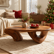 Kelvington Fluid Base Solid Wood Coffee Table For Living Room
