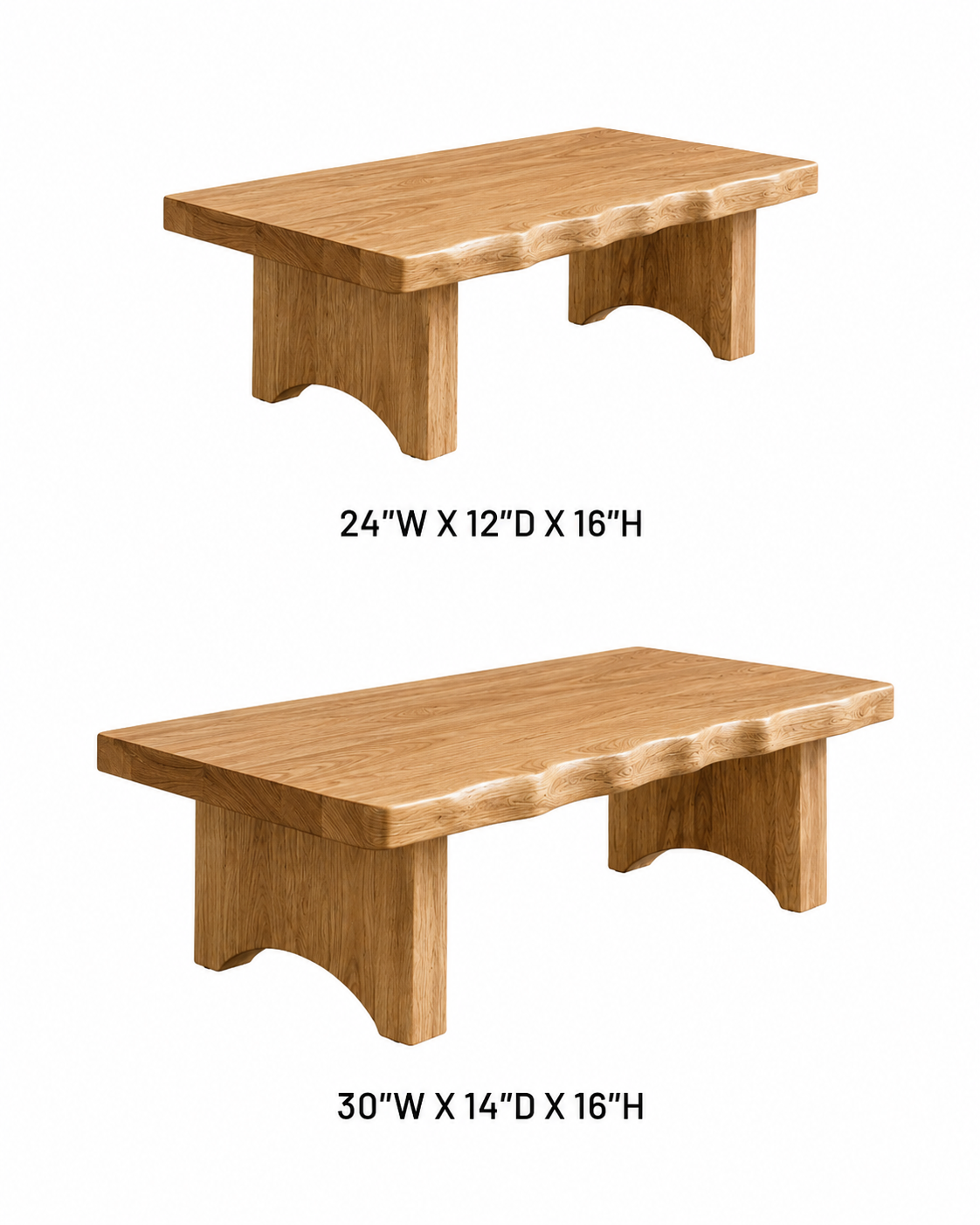 Ondule Slab Live Edge Solid Wood Coffee Table For Living Room