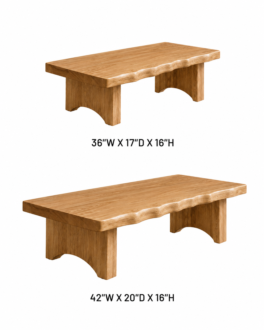 Ondule Slab Live Edge Solid Wood Coffee Table For Living Room