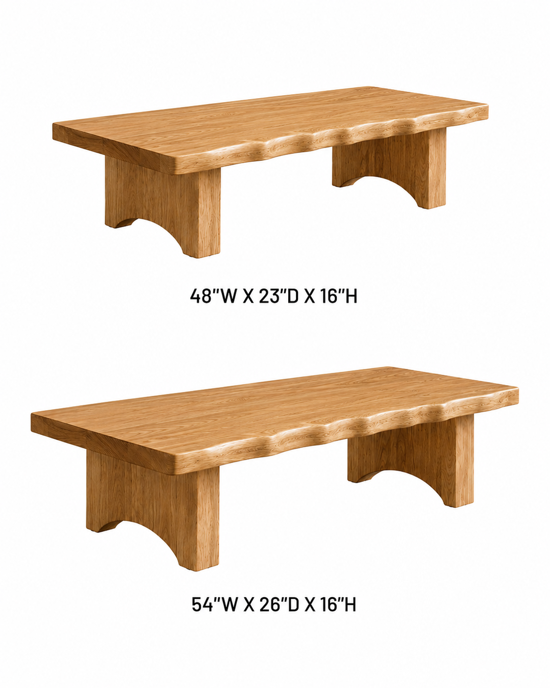 Ondule Slab Live Edge Solid Wood Coffee Table For Living Room