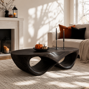 Curvilinear Loop Solid Wood Coffee Table For Living Room