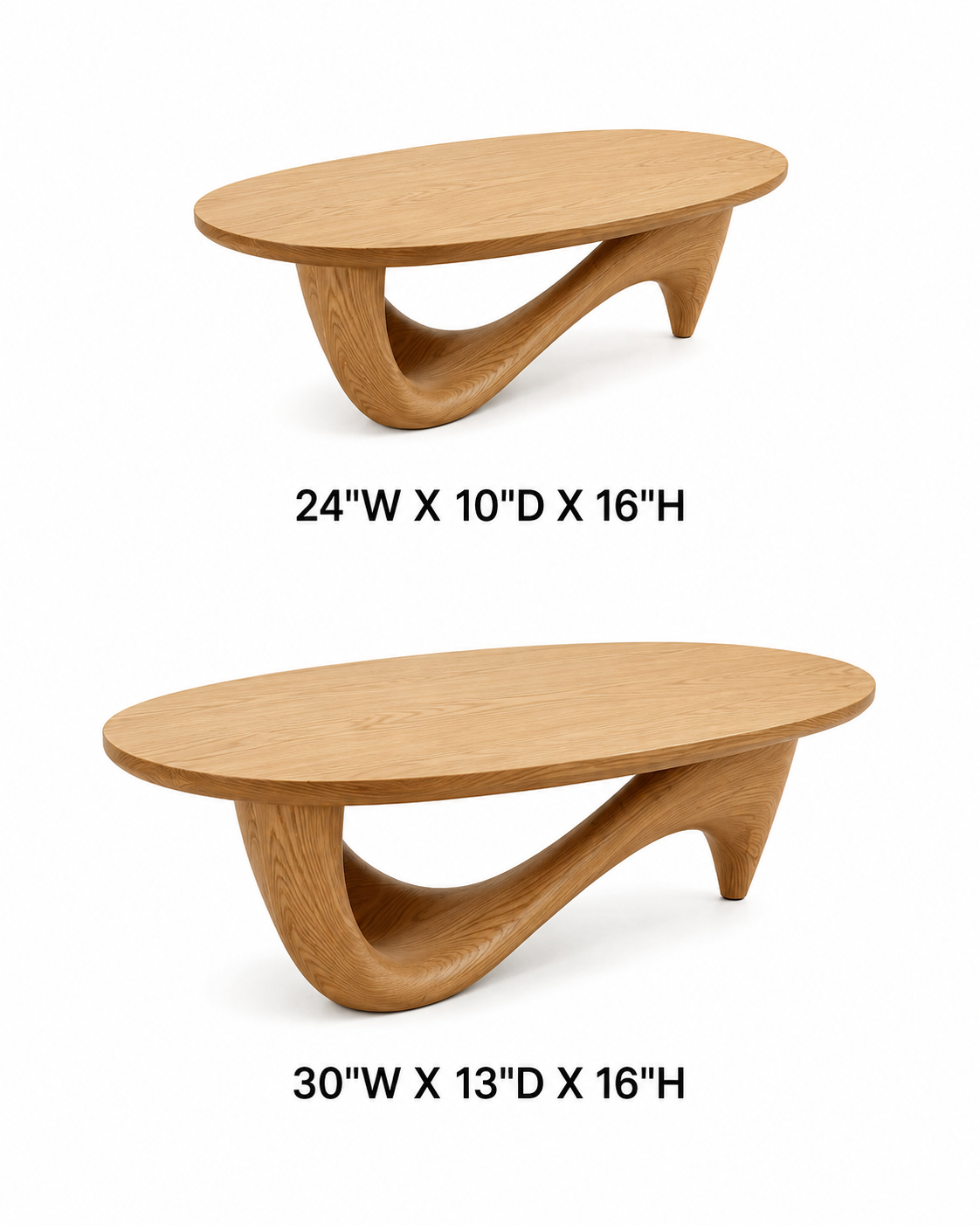Lyra Ribbon Loop Solid Wood Coffee Table For Living Room