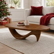 Lyra Ribbon Loop Solid Wood Coffee Table For Living Room