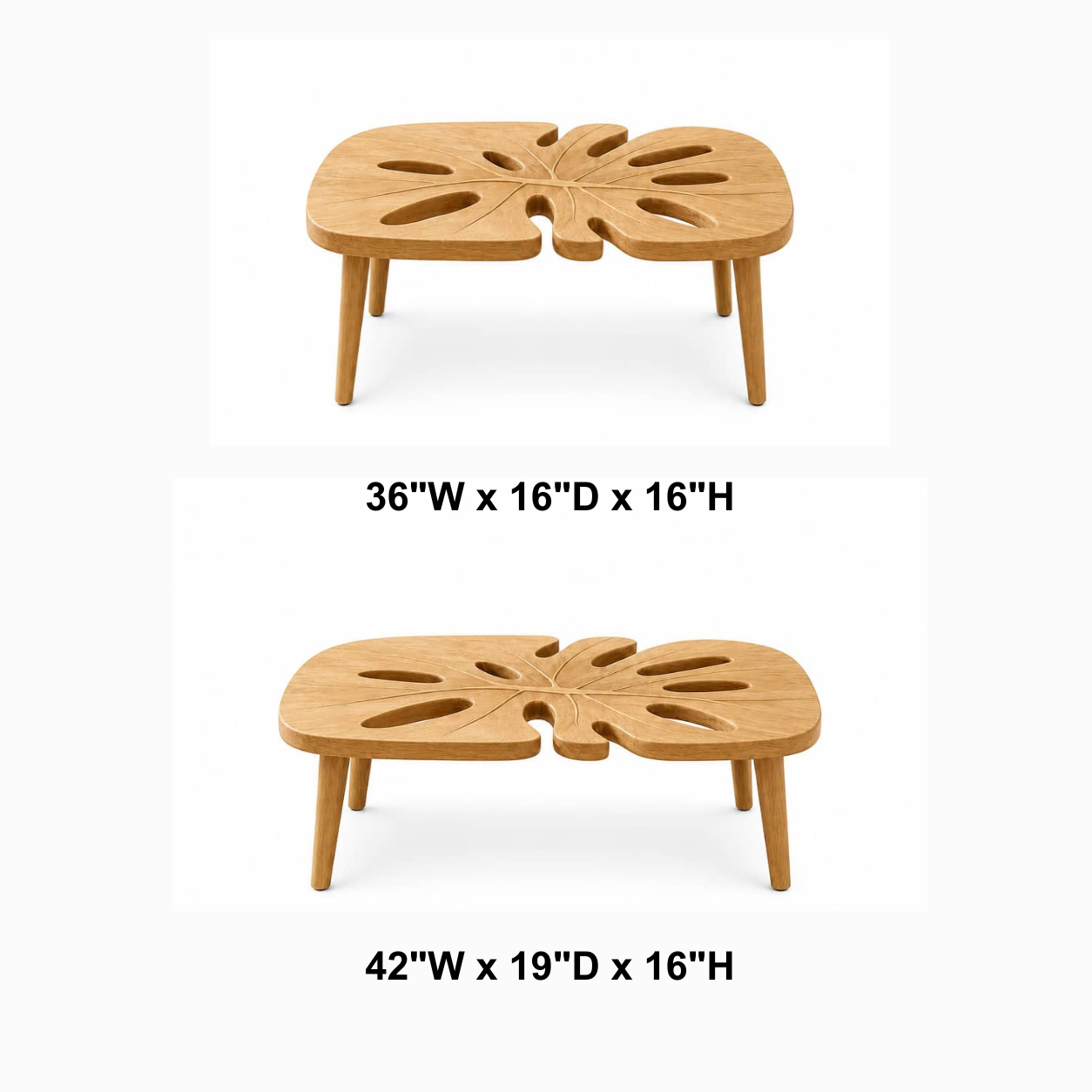 Axton Monstera Solid Wood Coffee Table For Living Room