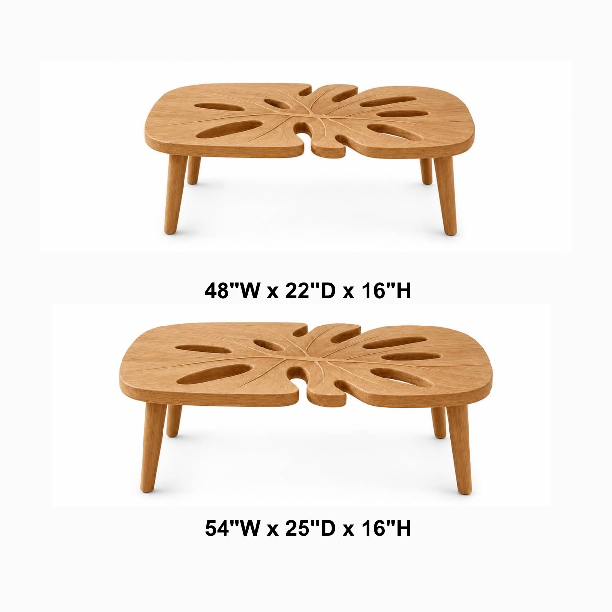 Axton Monstera Solid Wood Coffee Table For Living Room