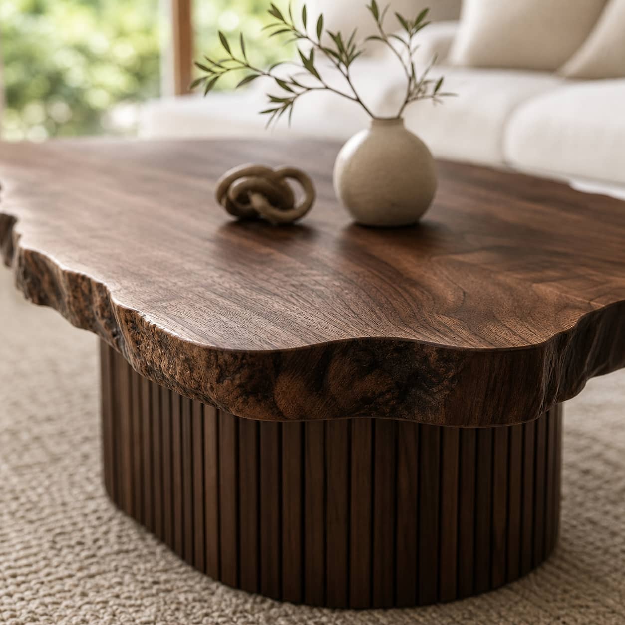 Bramen Column Solid Wood Coffee Table For Living Room