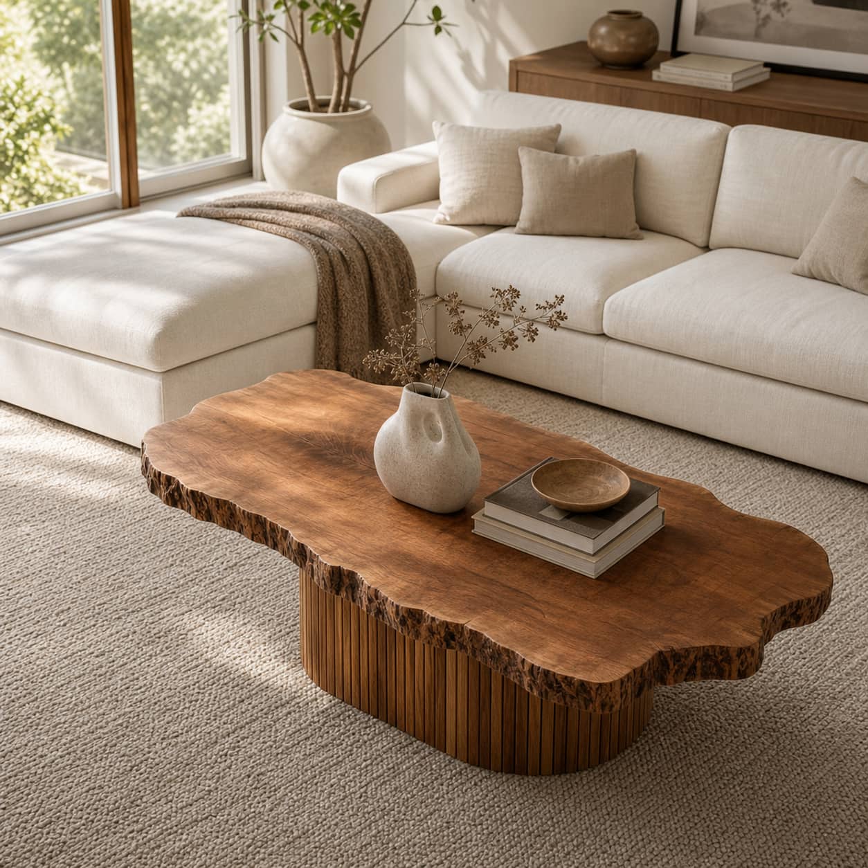 Bramen Column Solid Wood Coffee Table For Living Room
